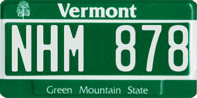 VT license plate NHM878