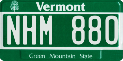 VT license plate NHM880