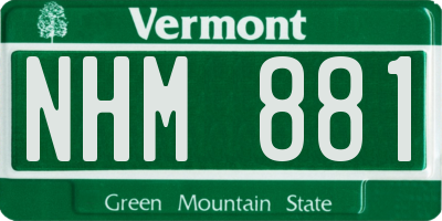 VT license plate NHM881