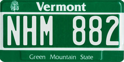 VT license plate NHM882
