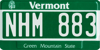 VT license plate NHM883