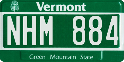 VT license plate NHM884