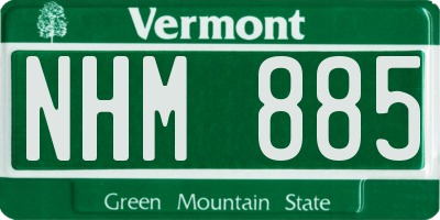 VT license plate NHM885