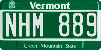 VT license plate NHM889
