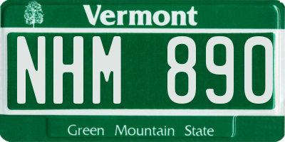 VT license plate NHM890