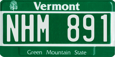 VT license plate NHM891