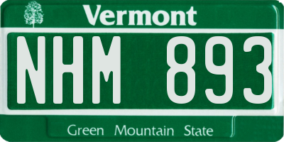 VT license plate NHM893