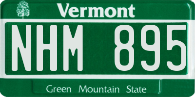 VT license plate NHM895