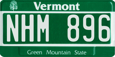 VT license plate NHM896