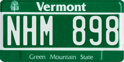 VT license plate NHM898