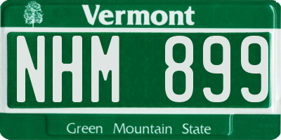 VT license plate NHM899