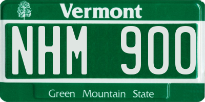 VT license plate NHM900