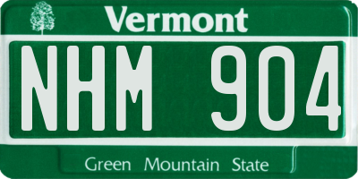 VT license plate NHM904