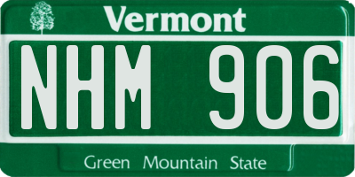 VT license plate NHM906