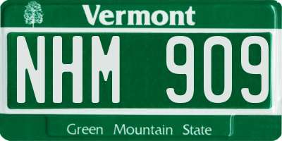 VT license plate NHM909