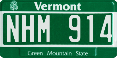 VT license plate NHM914