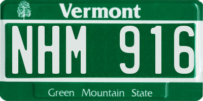 VT license plate NHM916