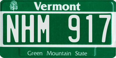 VT license plate NHM917
