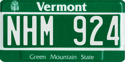 VT license plate NHM924