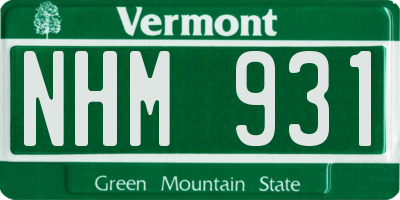 VT license plate NHM931