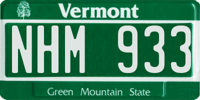 VT license plate NHM933