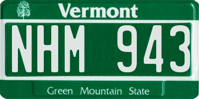 VT license plate NHM943