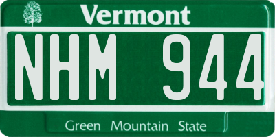 VT license plate NHM944