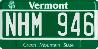 VT license plate NHM946