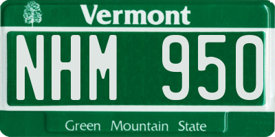 VT license plate NHM950
