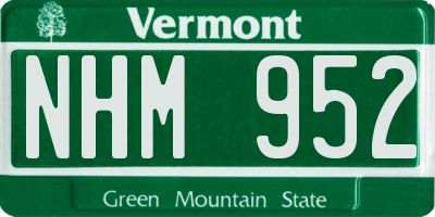 VT license plate NHM952
