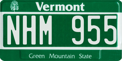 VT license plate NHM955