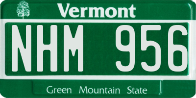 VT license plate NHM956