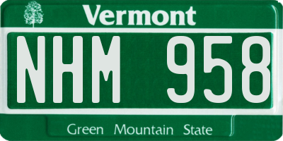 VT license plate NHM958