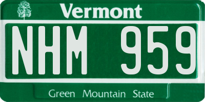 VT license plate NHM959