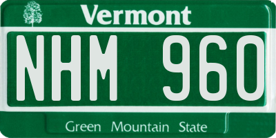 VT license plate NHM960