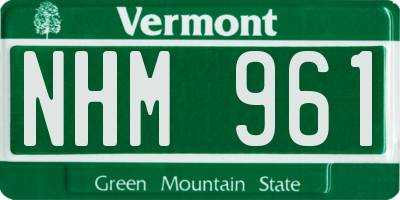 VT license plate NHM961