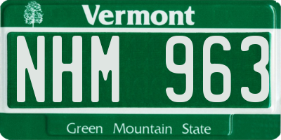 VT license plate NHM963