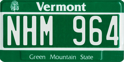 VT license plate NHM964