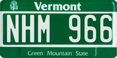 VT license plate NHM966