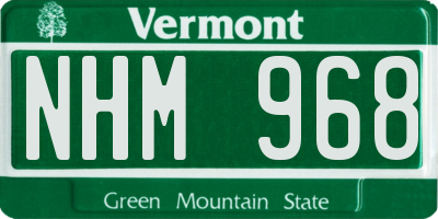VT license plate NHM968