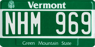 VT license plate NHM969