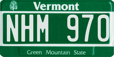 VT license plate NHM970