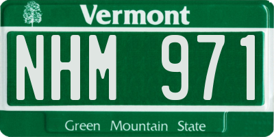 VT license plate NHM971