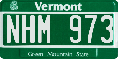 VT license plate NHM973