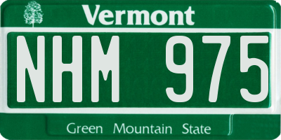 VT license plate NHM975