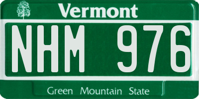 VT license plate NHM976