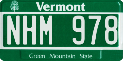 VT license plate NHM978