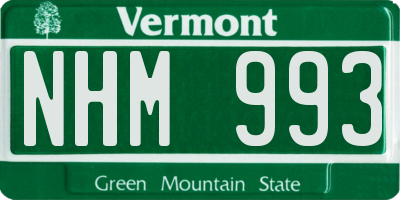 VT license plate NHM993