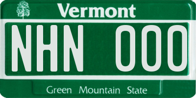 VT license plate NHN000