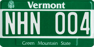 VT license plate NHN004